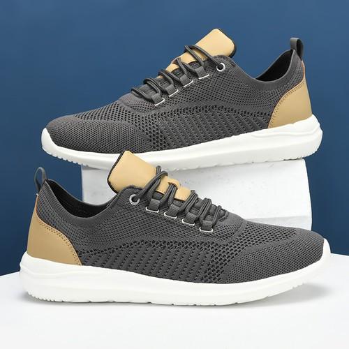 Giày Sneaker nam vải dệt thoáng khí, đế cao su 100% siêu êm