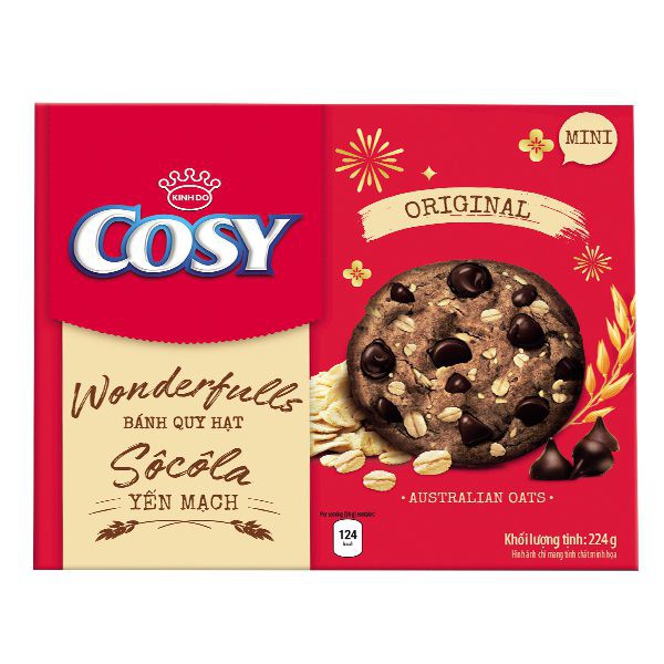 Bánh Cosy socola yến mạch 224g hộp giấy