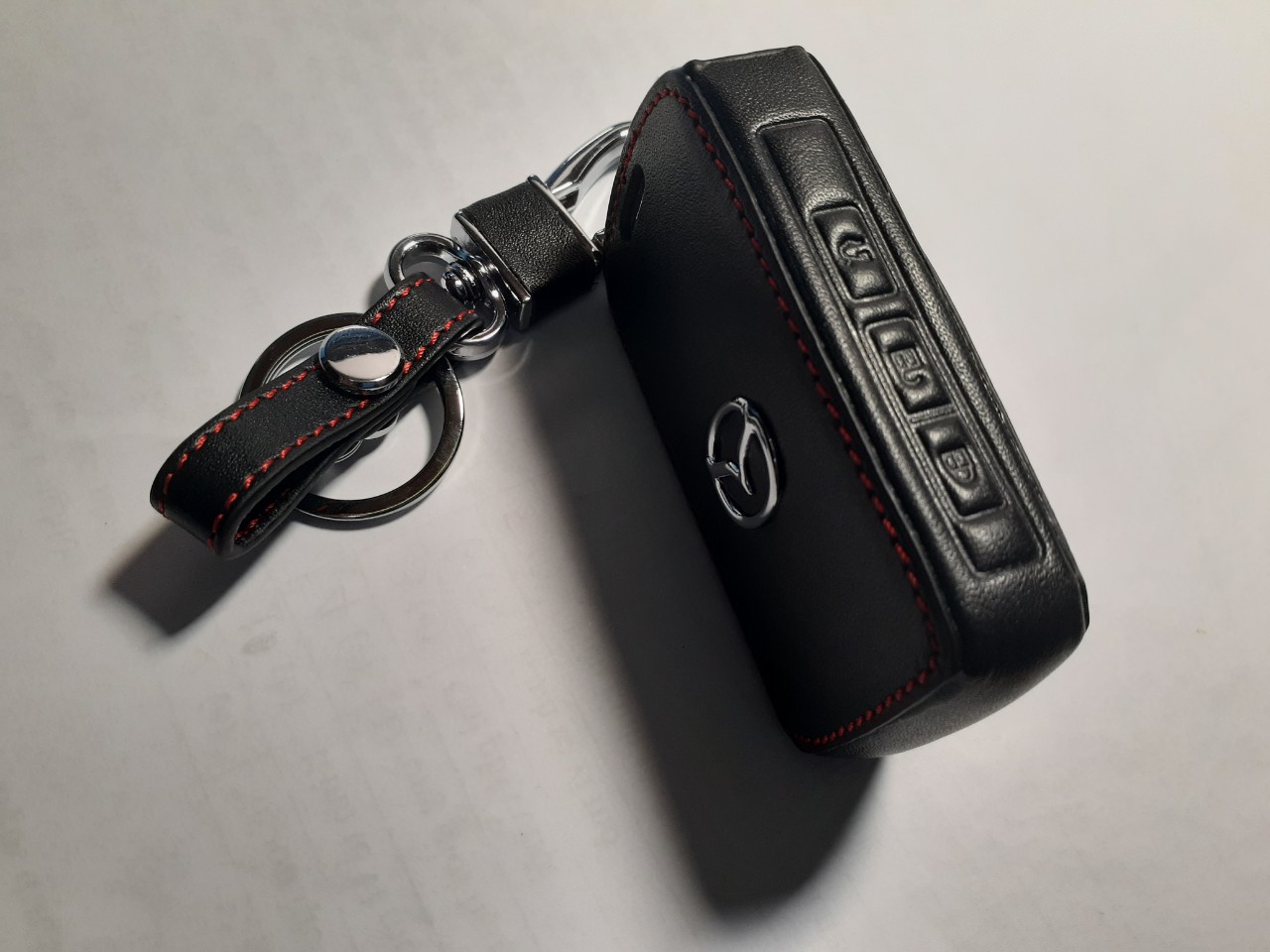 Bao da bọc, bảo vệ chìa khóa dành cho xe Mazda 3 2020 kèm móc đeo