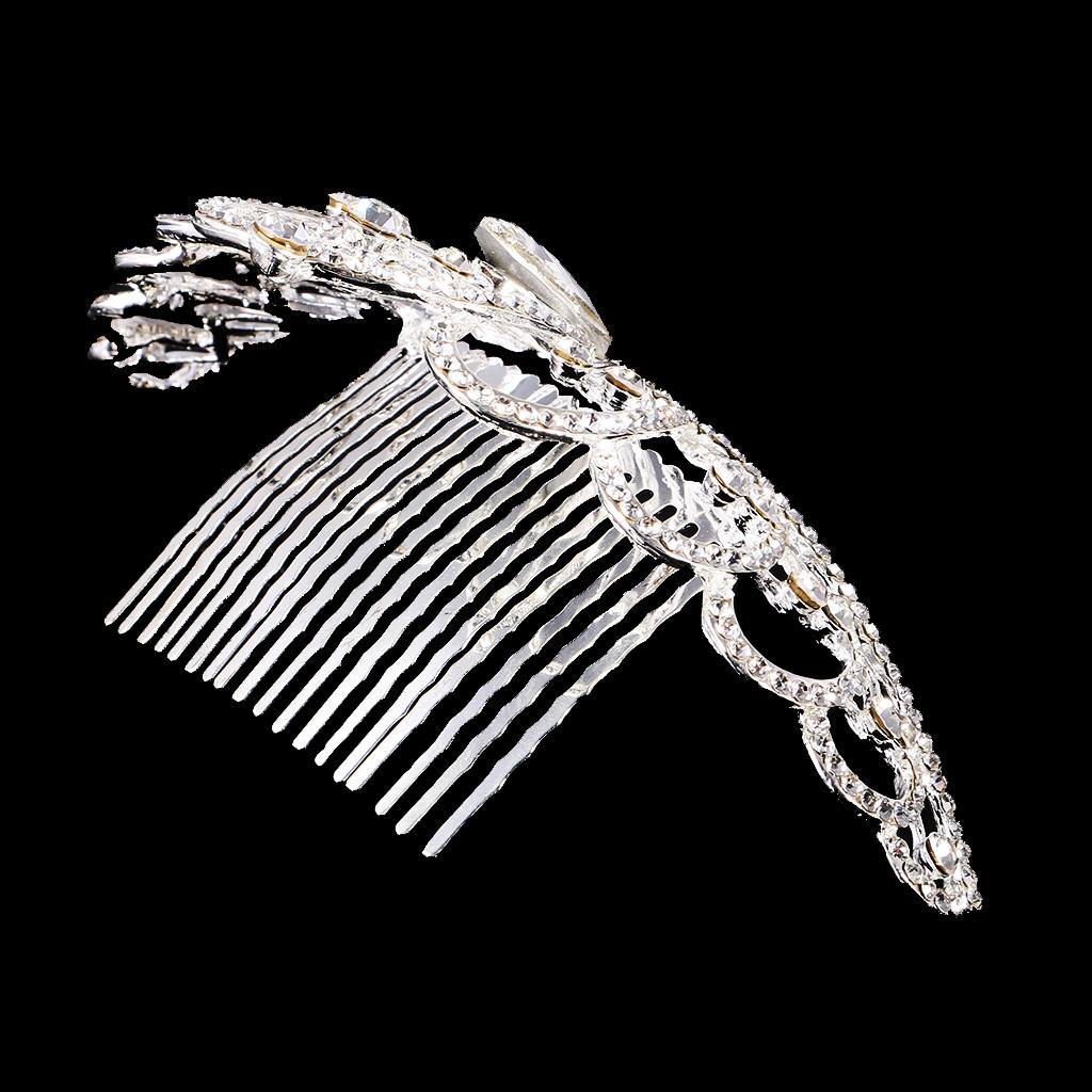 Bridal Wedding Crystal Rhinestone Hair Clip Comb Lady Diamante Heart Crown