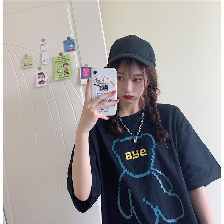 Áo thun tay lỡ GẤU BYE phông Unisex nam nữ tee oversize form rộng pull Ulzzang Streetwear Hàn Quốc vải mềm