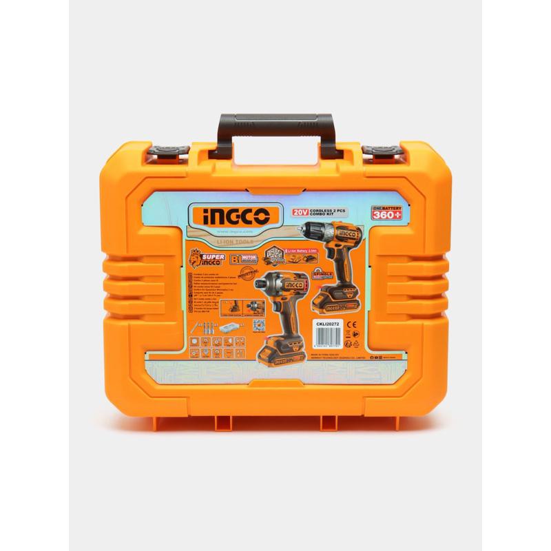BỘ COMBO MÁY KHOAN &amp; MÁY SIẾT VÍT DÙNG PIN 20V INGCO CKLI20272 - HÀNG CHÍNH HÃNG