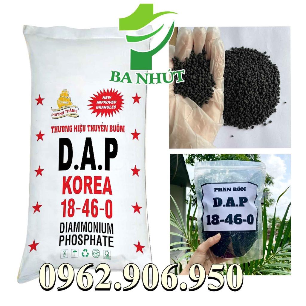 1KG PHÂN BÓN DAP HUỲNH THÀNH – Loại 1, Tan Nhanh, Made in KOREA, 18-46-0 Dạng Hạt Đen Cho Mai