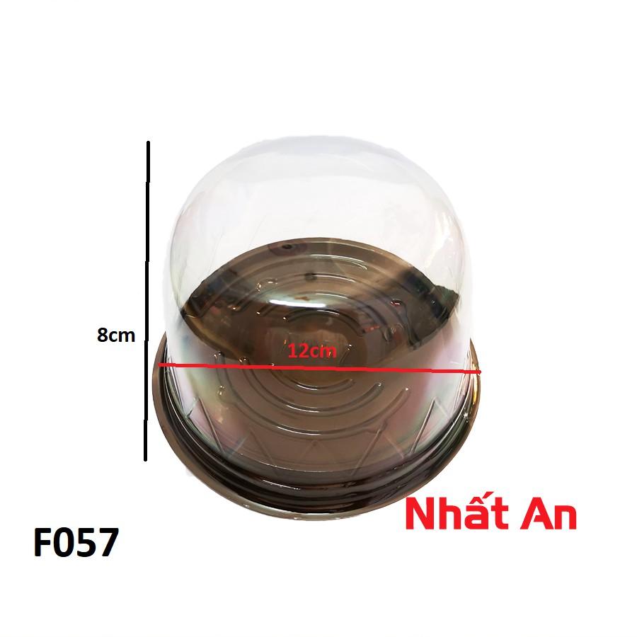 Hộp nhựa tròn đế đen F057(9cm) 50 cái