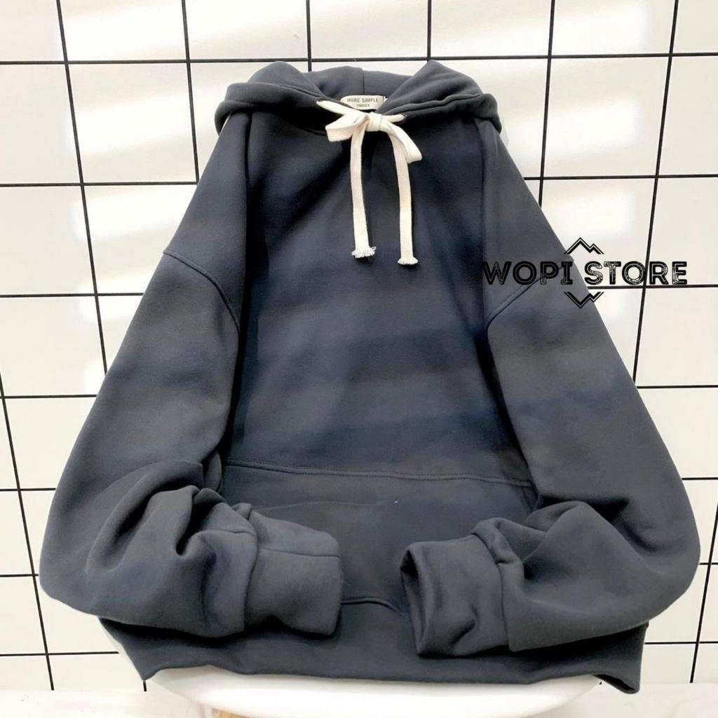 Áo Hoodie Basic Trơn SS2021 Form Rộng Vải Nỉ Cotton Lót Bông Ulzzang Unisex