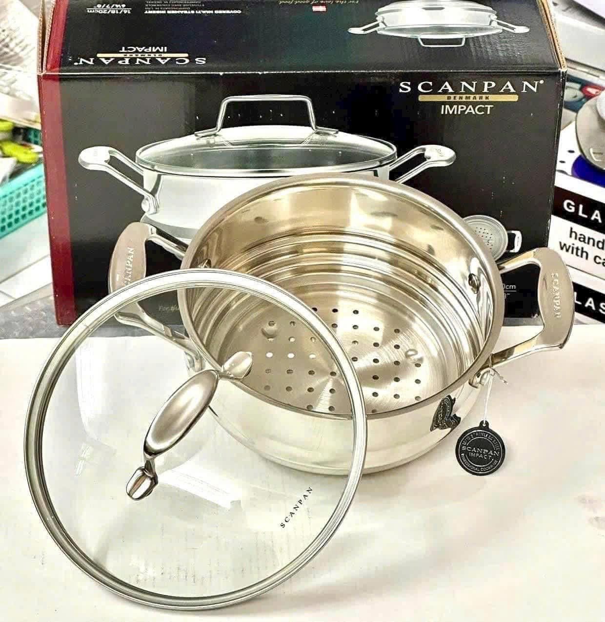 XỬNG HẤP 3 NẤC  INOX SCANPAN IMPACT hàng chính Hãng