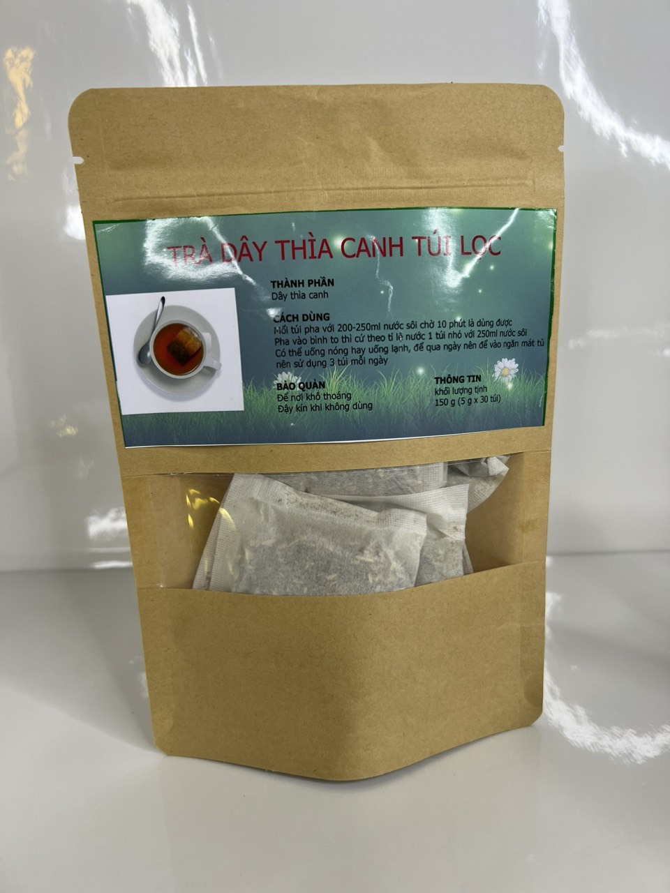 Trà dây thìa canh túi lọc (Hộp gồm 30 gói 5g) - Hỗ trợ tiểu đường, cân bằng đường cho cơ thể