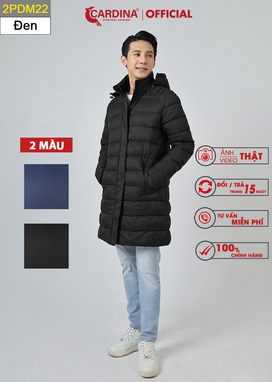 Áo Phao Nam CARDINA Chần Bông Nhật Cao Cấp Dáng Dài Siêu Nhẹ Siêu Ấm 2PDM