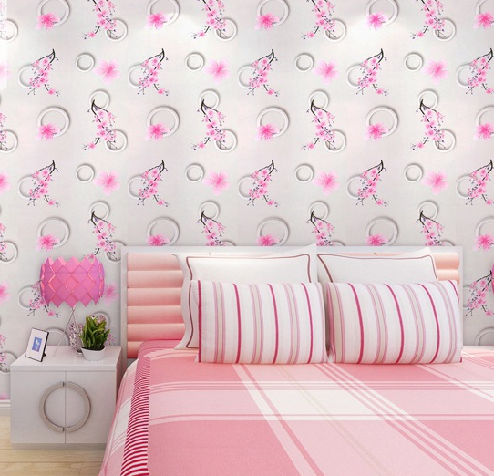 Combo 10 mét giấy dán tường, decal dán tường trang trí nhà cửa CÀNH ĐÀO HỒNG khổ 45cm