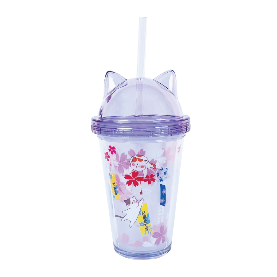 Ly Nhựa Clever Cup Happy Cat Tím CLEVERHIPPO PCUP07/PURPLE