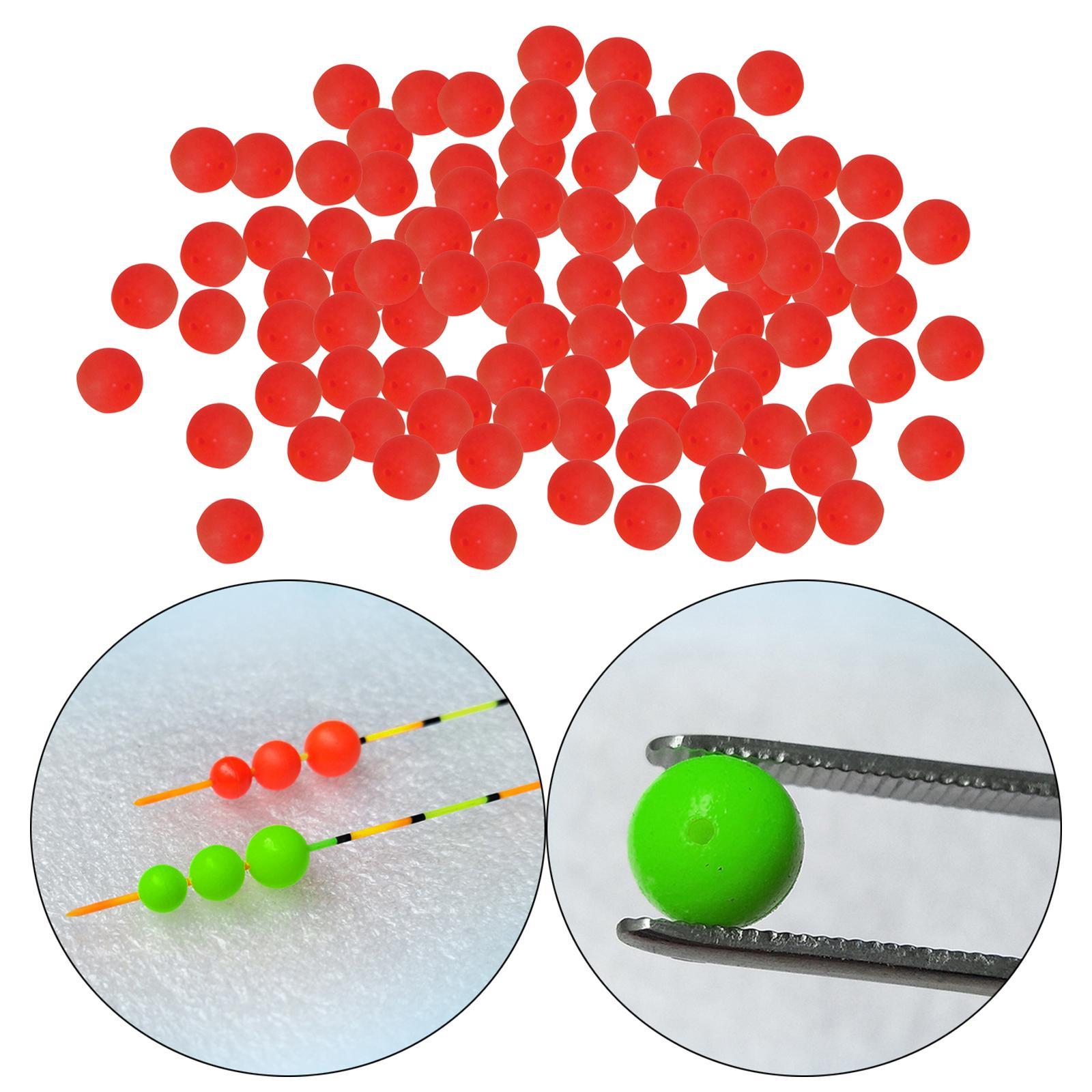 100 Pieces Portable Fishing Indicator Ball Bobber Fishing Tool Bite Red