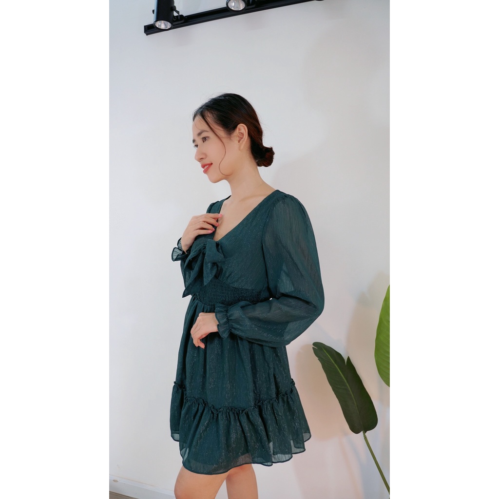 ĐẦM VẢI TƠ GÂN, VẢI VOAN GÂN SỢI ÓNG ÁNH ĐI TIỆC SỰ KIỆN LB 10