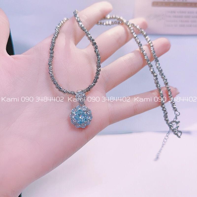 Dây chuyền bi mặt đá xi bạch kim siêu sáng