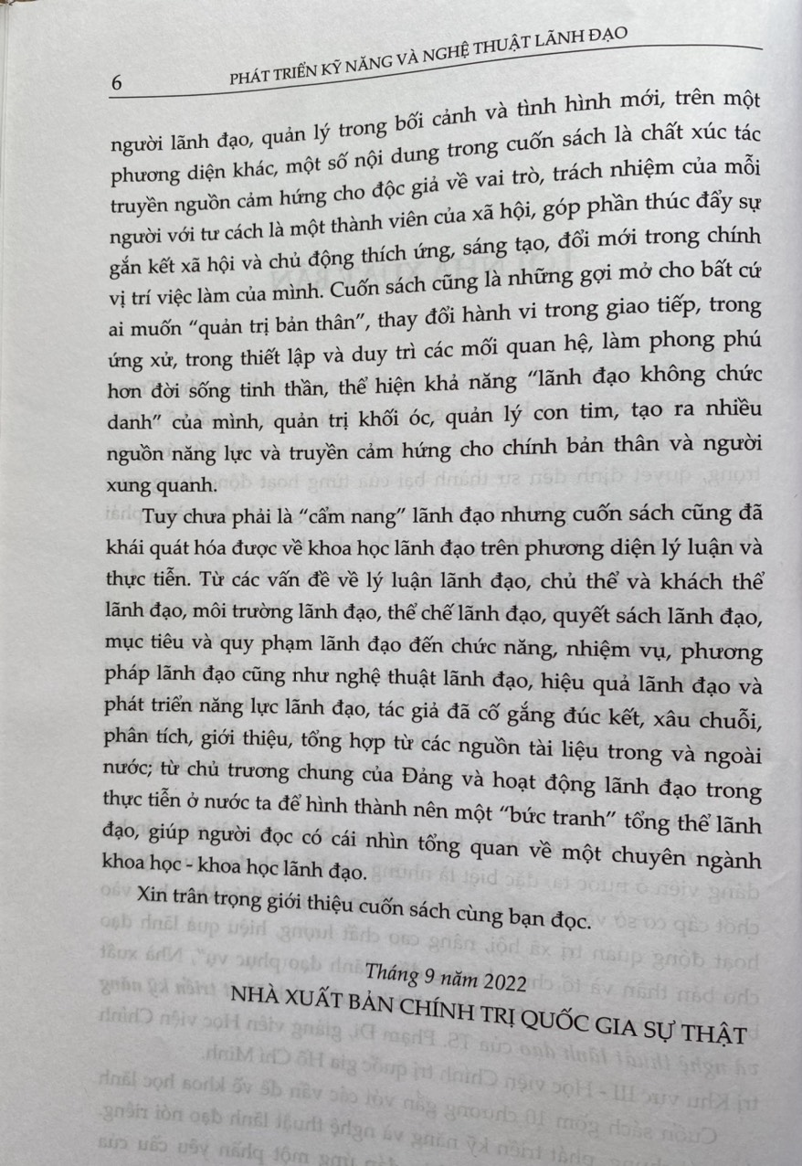 Phát Triển Kỹ Năng và Nghệ Thuật Lãnh Đạo