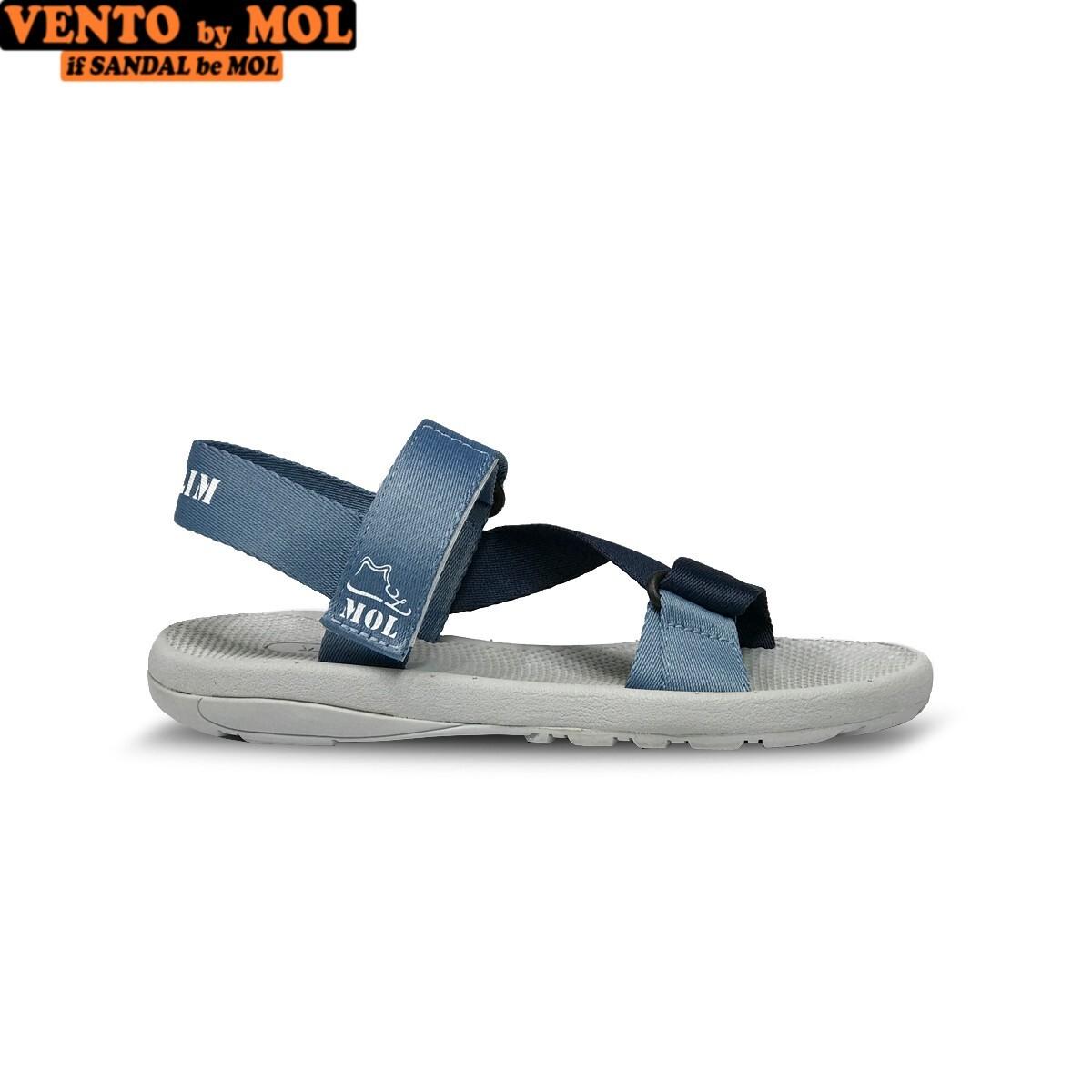 Giày sandal unisex nam nữ quai chéo vải dù đế mõng Slim có quai hậu cố định hiệu MOL mang đi học du lịch MS1166G