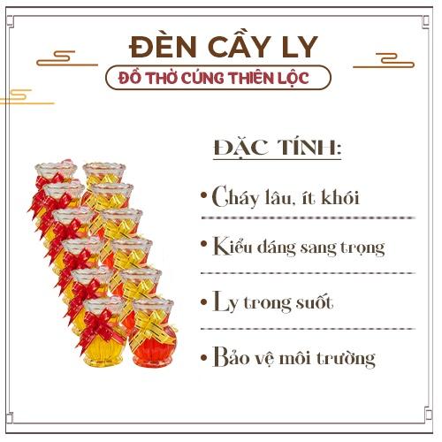 Đèn Cầy Ly Cúng Q13 Bông Cúc Cao 10cm Cháy Liên Tục 31 Tiếng Đồ Thờ Cúng Thiên Lộc - Hộp 12 Ly