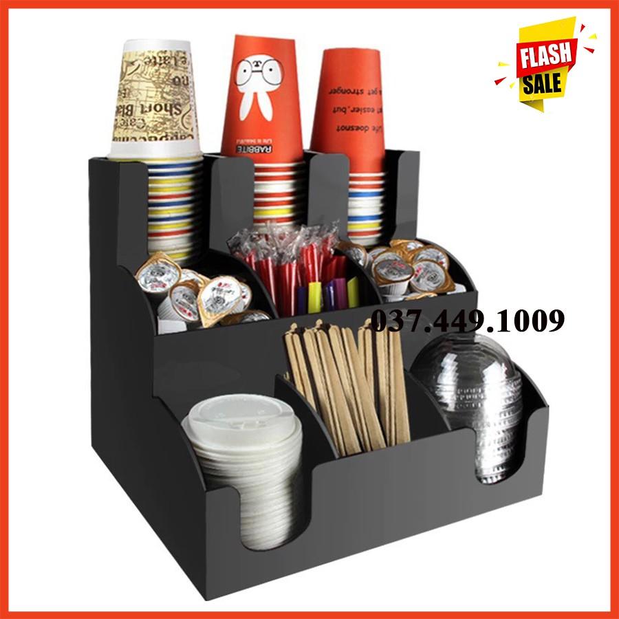 Kệ đựng cốc trà sữa , giấy , ống hút mika 3 tầng cao cấp
