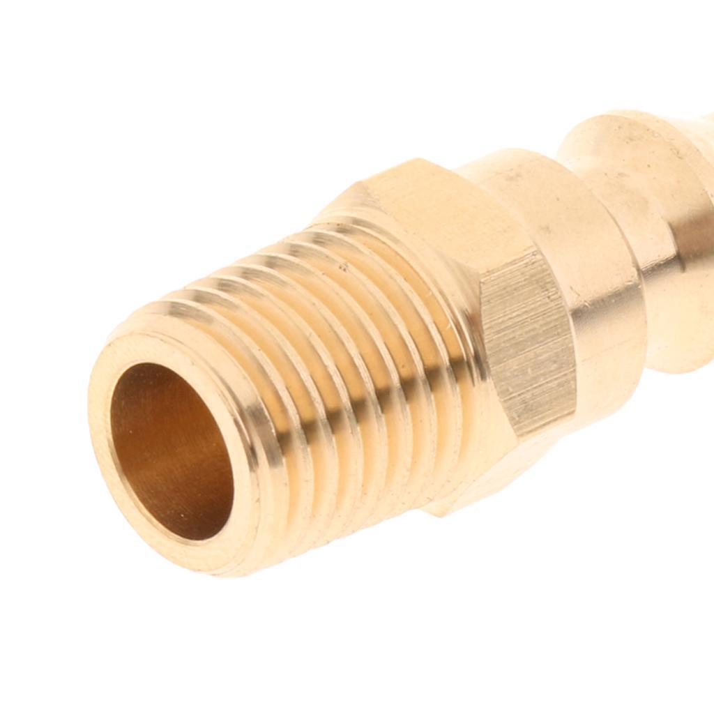 Brass 1/4'' Propane Gas Quick Connector Adapter Hose Quick Disconnect Fitting
