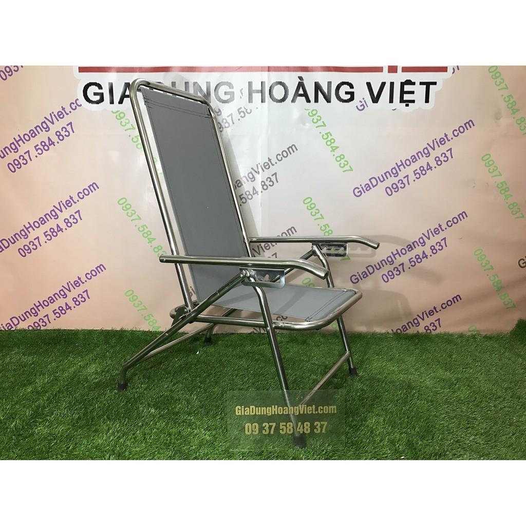 Ghế Bố Xếp Inox Không Gác Chân Giao Siêu Tốc