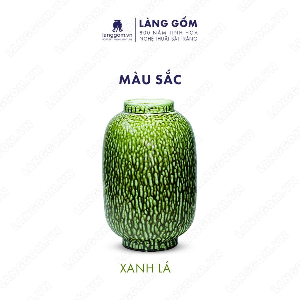 Bình hoa, lọ hoa Gốm sứ Bát Tràng cao cấp Men chảy dáng bầu dùng làm quà tặng, trang trí - Làng Gốm Bát Tràng