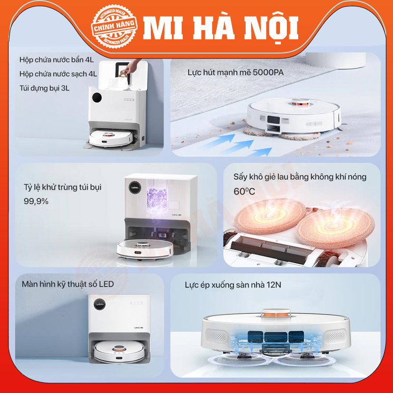 Robot hút bụi Xiaomi Lydsto W2 / Lydsto R1 Pro / Lydsto R1 với hộp đựng bụi tự động đổ rác kết hợp sạc thông minh - Hàng chính hãng