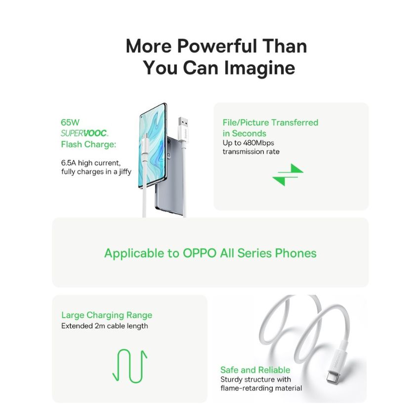 Cáp Sạc Baseus Superior Series (SUPERVOOC) 65W CAYS000902 Fast Charging USB to Type-C - Hàng Chính Hãng