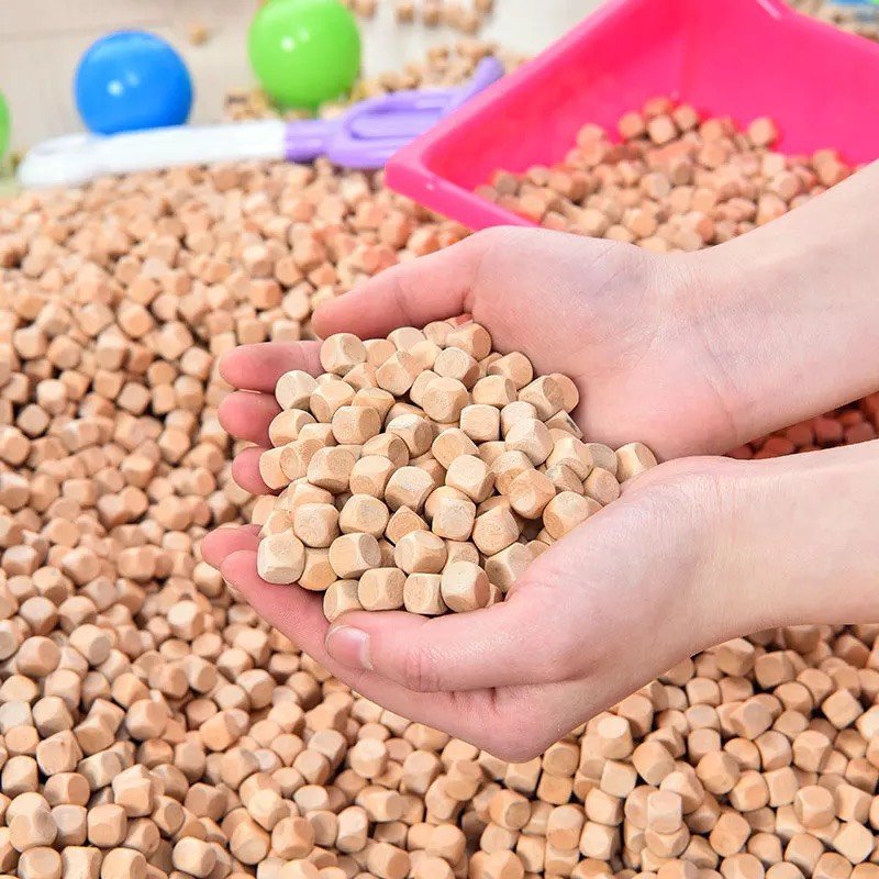 Đồ Chơi Hạt Gỗ Chất Liệu Thuần Mộc, Tự Nhiên Cho Trẻ Chơi Trò Xúc Cát, Ghép Chữ, Ghép Hình Sáng Tạo