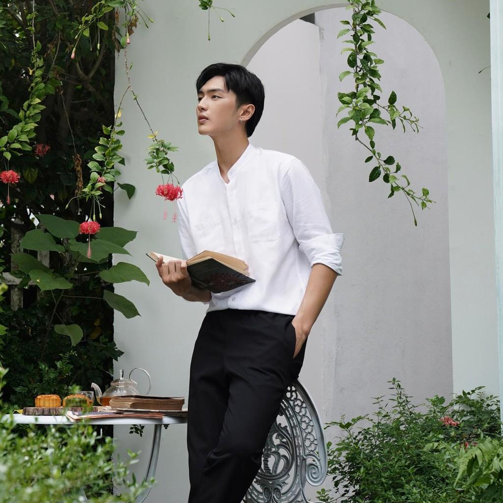 Sale Áo sơ mi nam cổ tàu chất đũi - SMDTK023