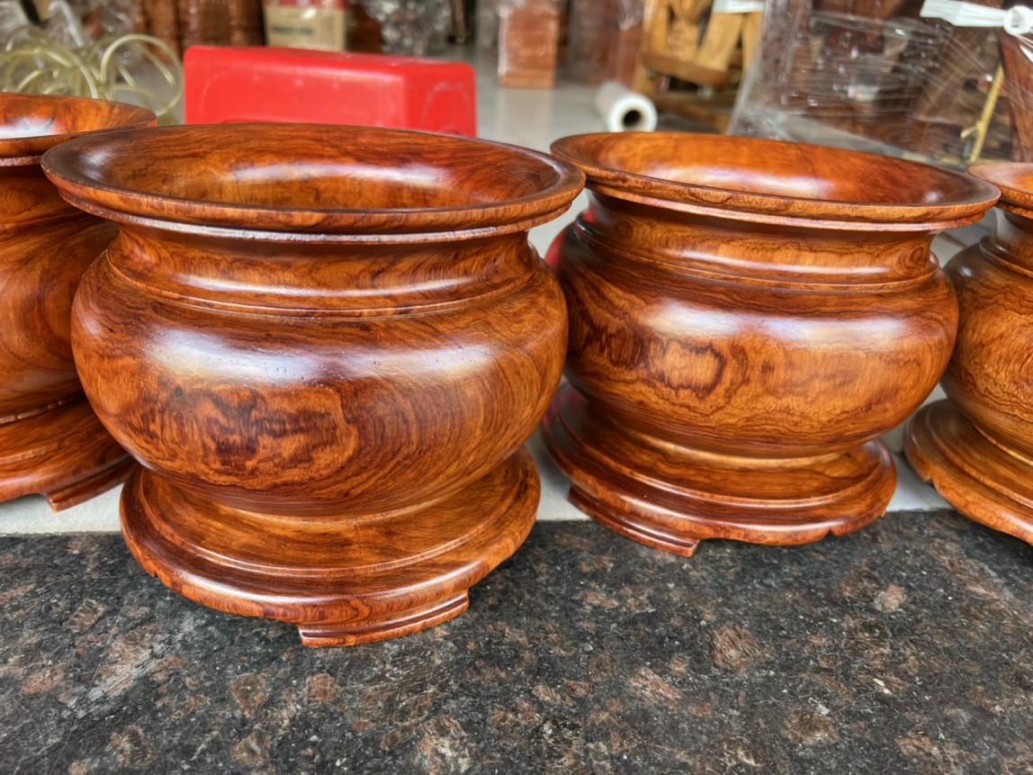 Bát nhang, lư hương gỗ hương cao cấp đk 20 cm
