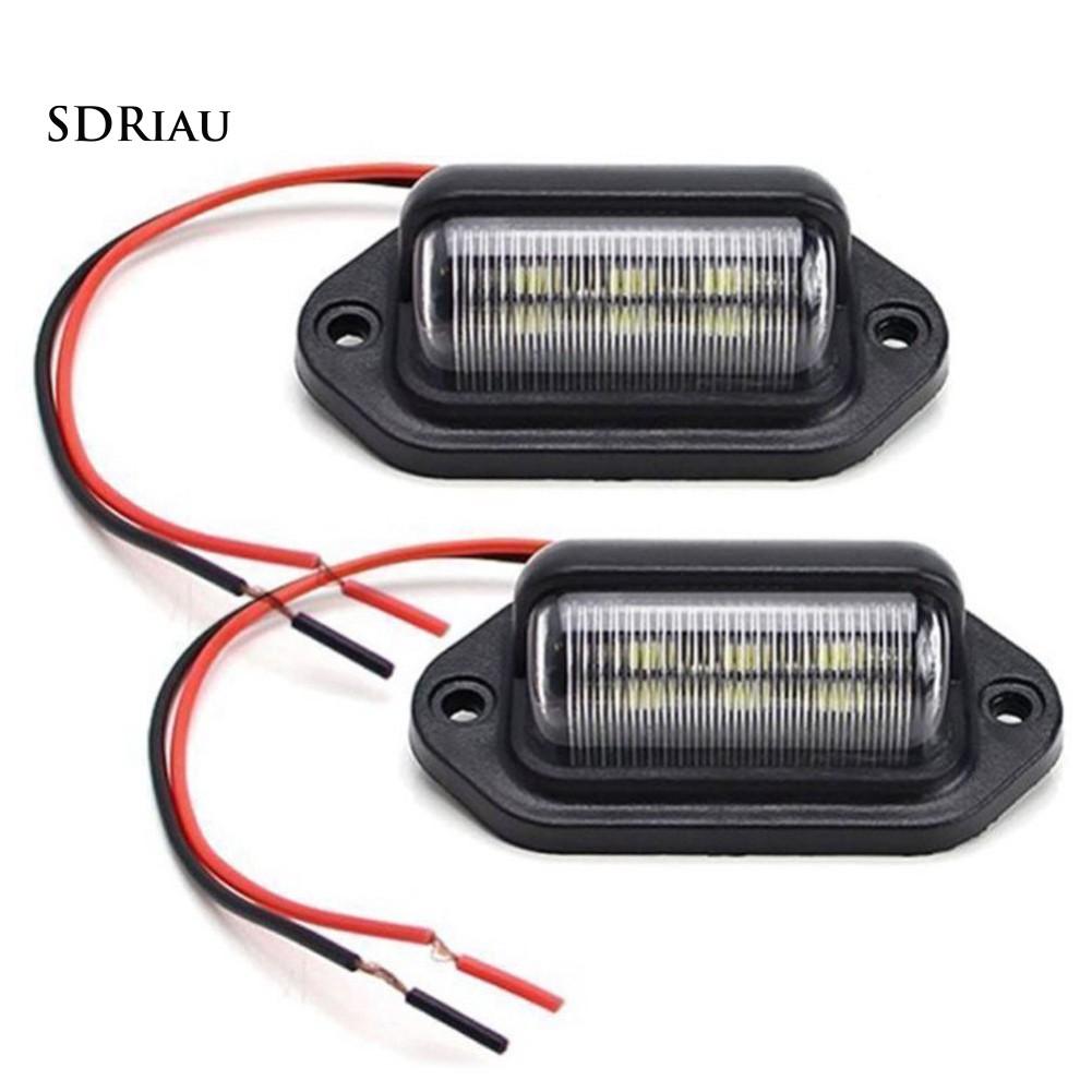 2 Đèn led 6 bóng gắn bảng số xe ô tô 12/24V chất lượng cao