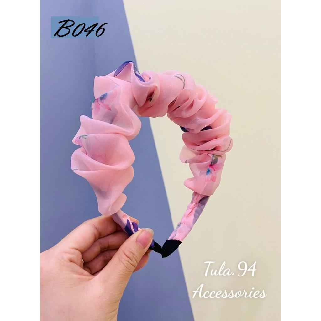 Băng đô Vải ovanza nhún hoa phong cách tiểu thư cho nữ