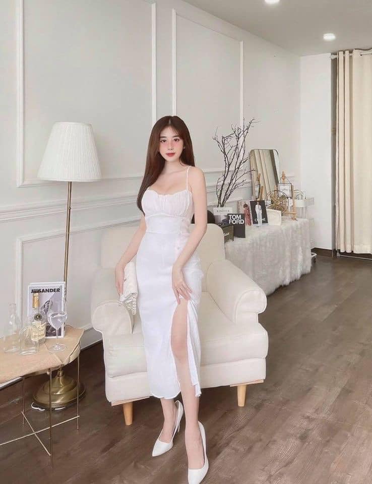 [CÓ 3 MÀU] Đầm hai dây xẻ tà đan lưng siêu sexy