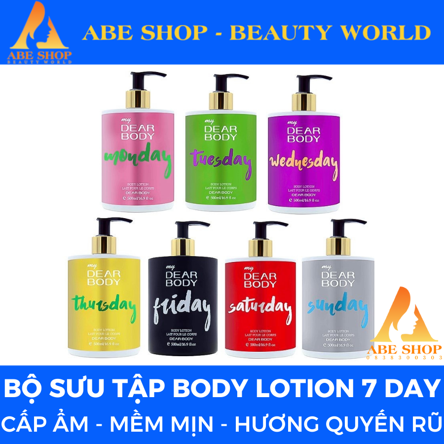 Body Lotion DEAR BODY 500ml - Sữa Dưỡng Thể Toàn Thân - Giúp Mềm - Mịn - Căng Bóng - Mượt Da - Hương Thơm Hấp Dẫn