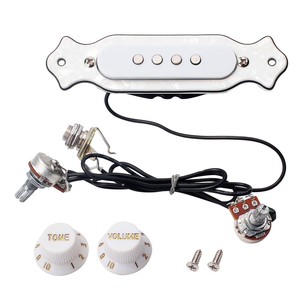 4 String Guitar Soundhole Prewired Active Pickup For Cigar Box Guitar