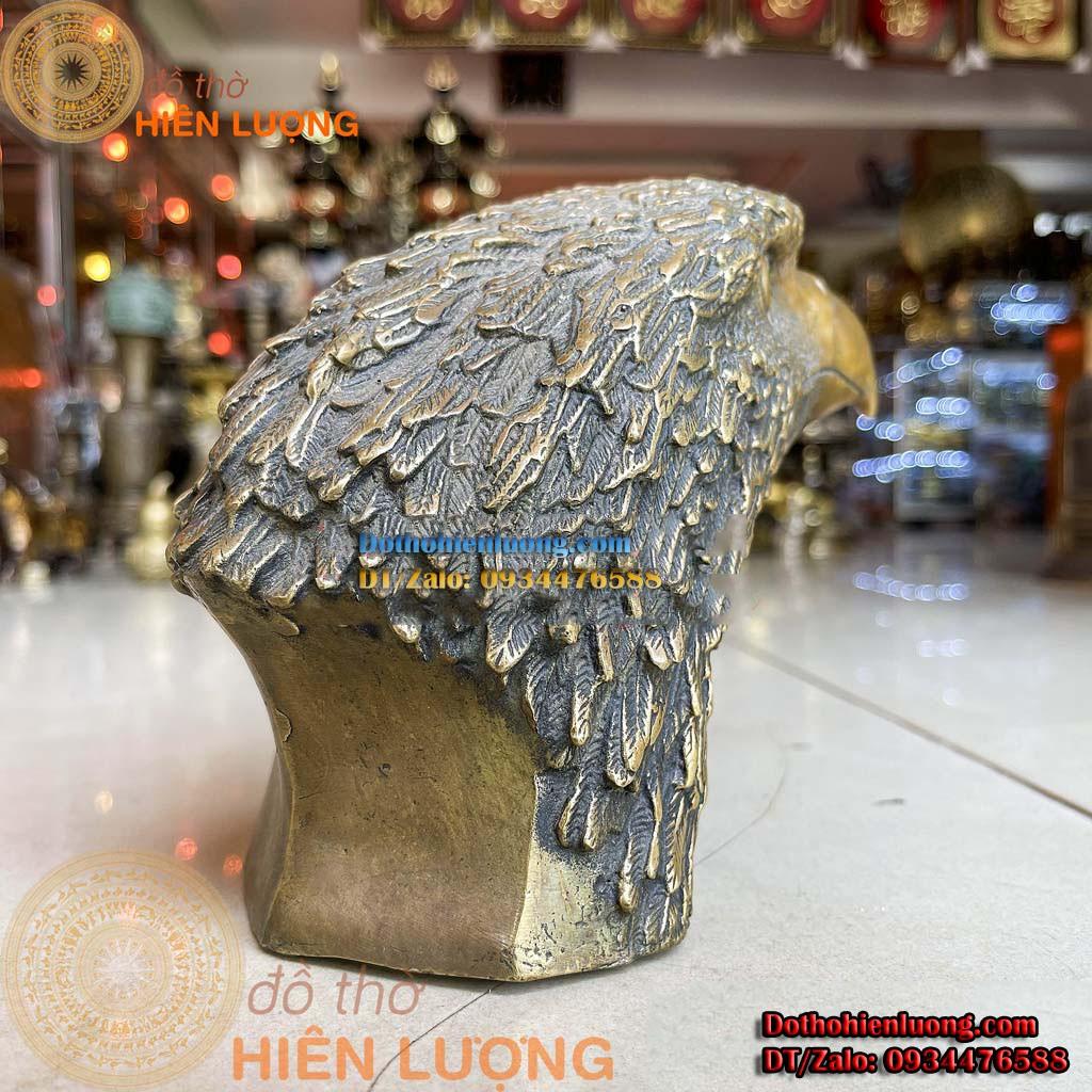 Tượng Đầu Chim Đại Bàng Bằng Đồng Nguyên Chất Cao 15cm - Vật Phẩm Trang Trí Bàn Làm Việc Đẹp