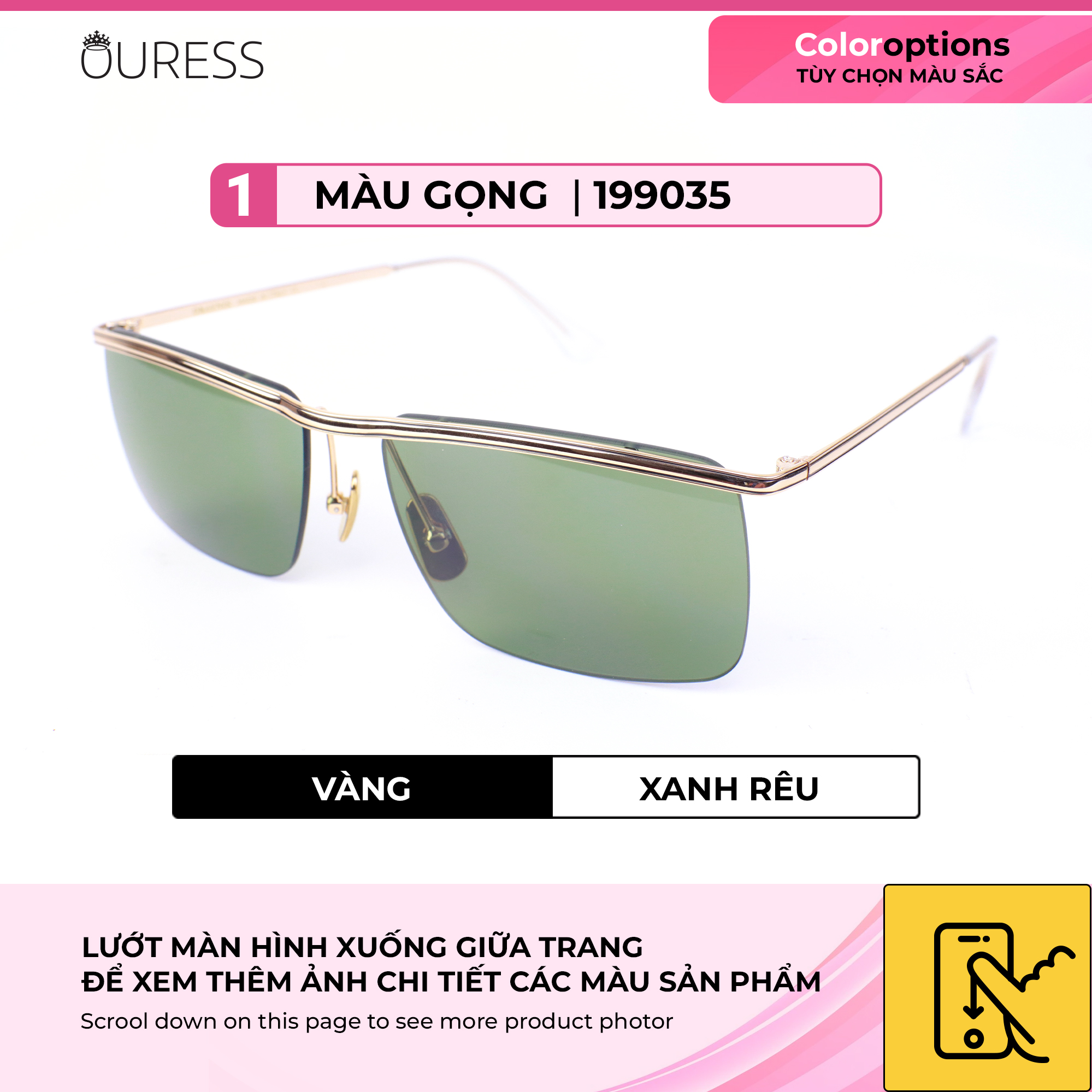 Kính mát nam titanium siêu nhẹ siêu thời trang 199035