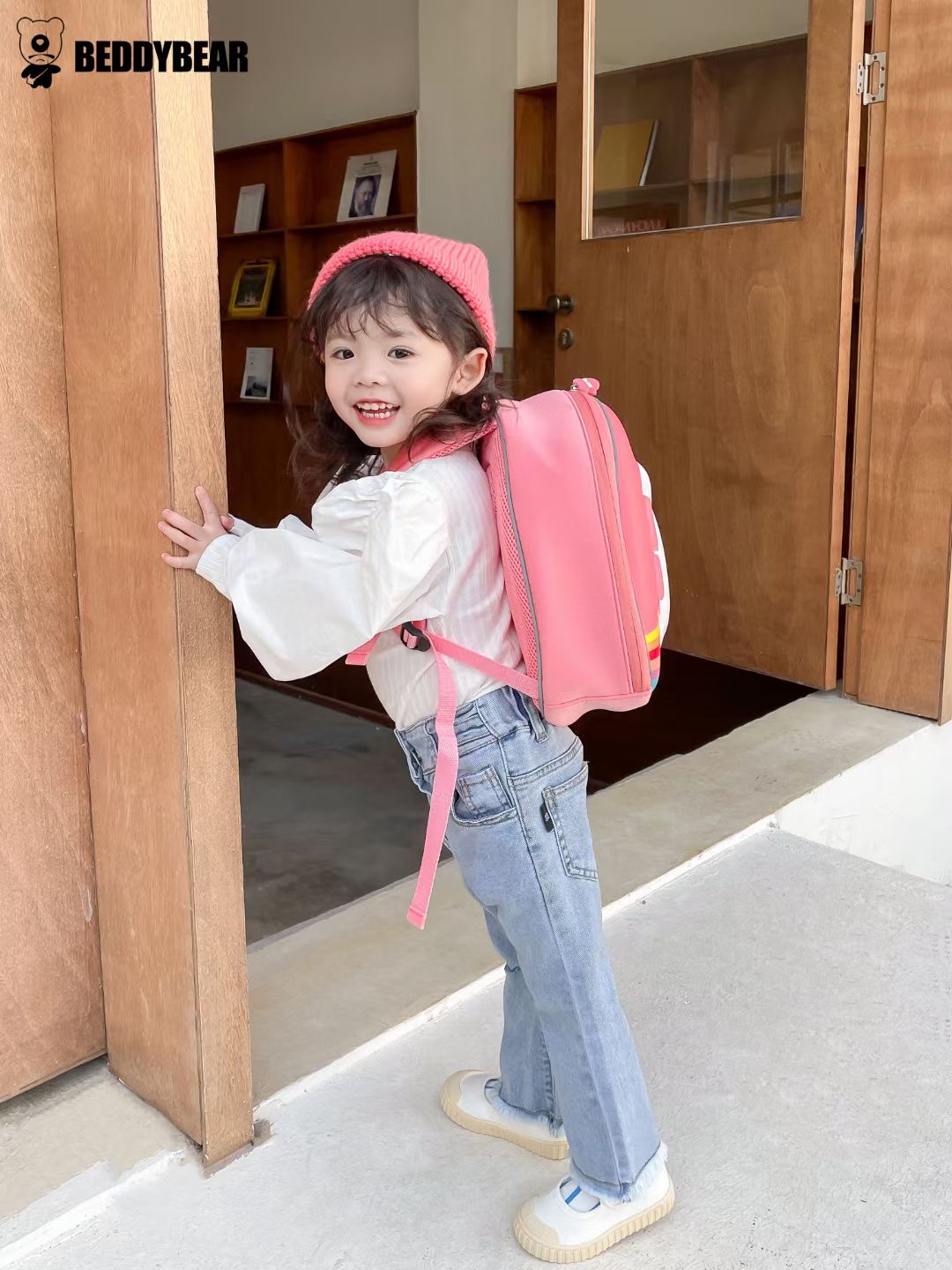 Balo Bé mẫu giáo Beddybear Phù hợp trẻ từ 02 tuổi Thương hiệu Beddy bear - Thiết kế kèm dây chống thất lạc mẫu mới - Sản phẩm bảo hành chính hãng 2 năm
