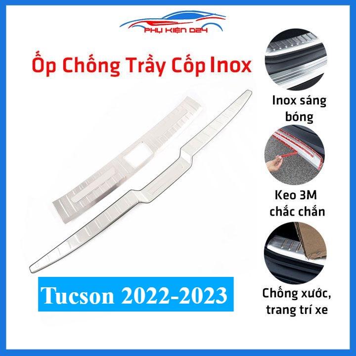 Ốp chống trầy cốp trong ngoài Tucson 2022-2023 inox sáng bóng
