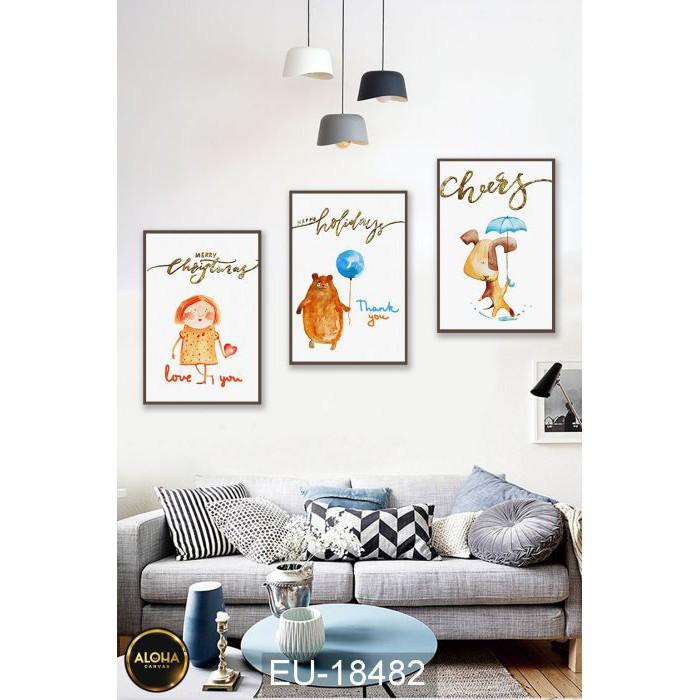 MUA 1 TẶNG 1 3 Tranh Canvas Treo Tường Phòng Khách Phòng Ngủ Cầu Thang Phòng Bếp