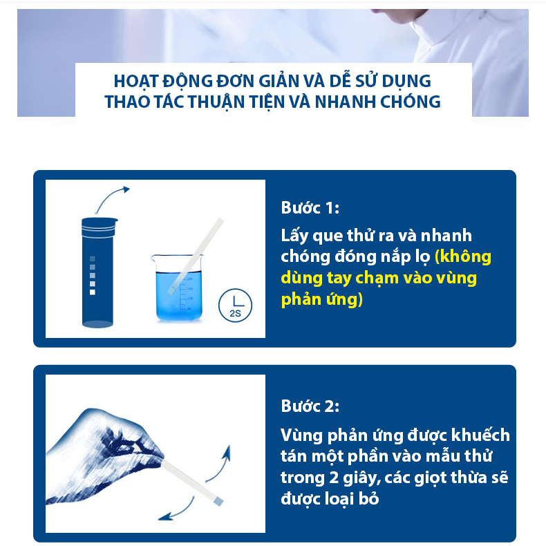 Que giấy kiểm tra nồng độ nước bể cá nước mặn, nước ngọt 7 in 1