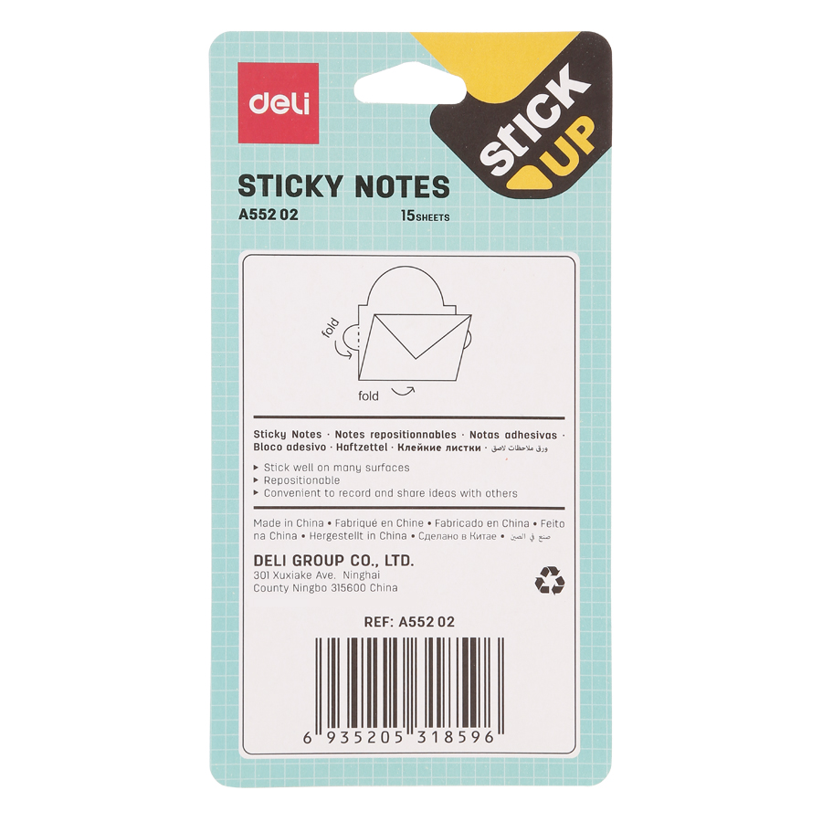 Giấy Notes Hình Deli A55202 - Giao Màu Ngẫu Nhiên