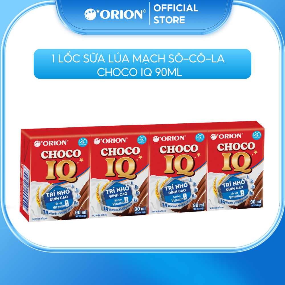 Lốc 4 hộp Sữa ORION Lúa Mạch Sô-cô-la Choco IQ 90ML