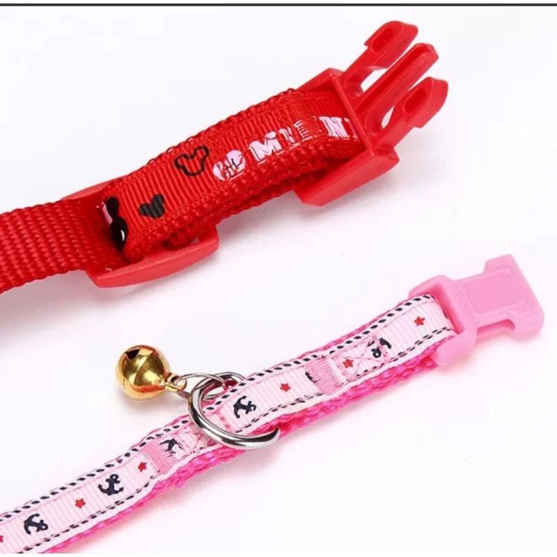 Vòng cổ có chuông chất cốt - tông 2 lớp xanh, hồng, vàng, đỏ, nâu, tím chó mèo 1cm