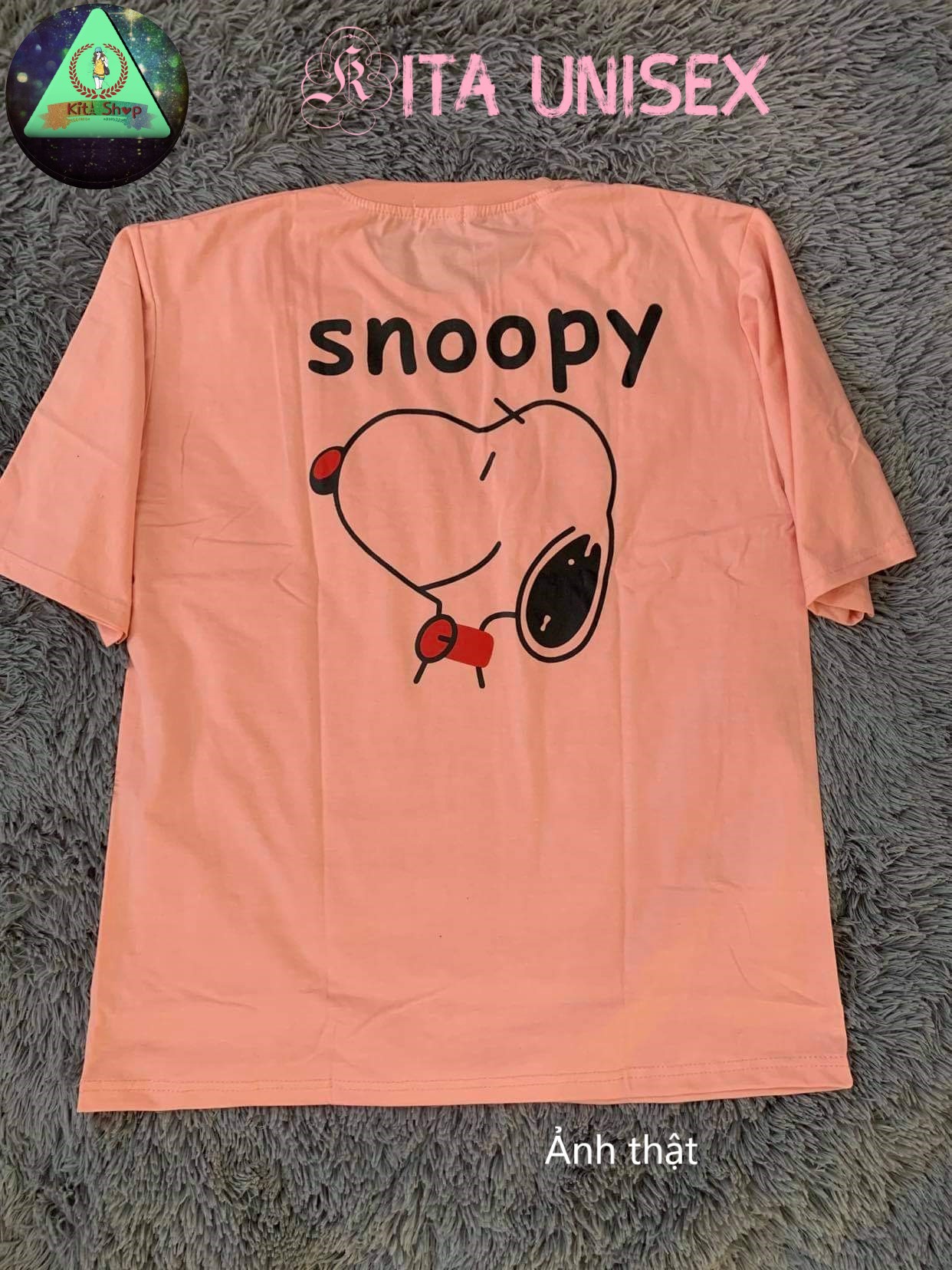 Áo Thun Nữ Tay Lỡ - Áo Phông Nam Nữ Form Rộng Freesize Vải Chất Cotton Mịn Mát Kita Unisex - Chó SNOOPY