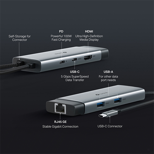 Cổng chuyển đổi TP-Link 6-in-1 USB-C UH6120C - Hàng chính hãng