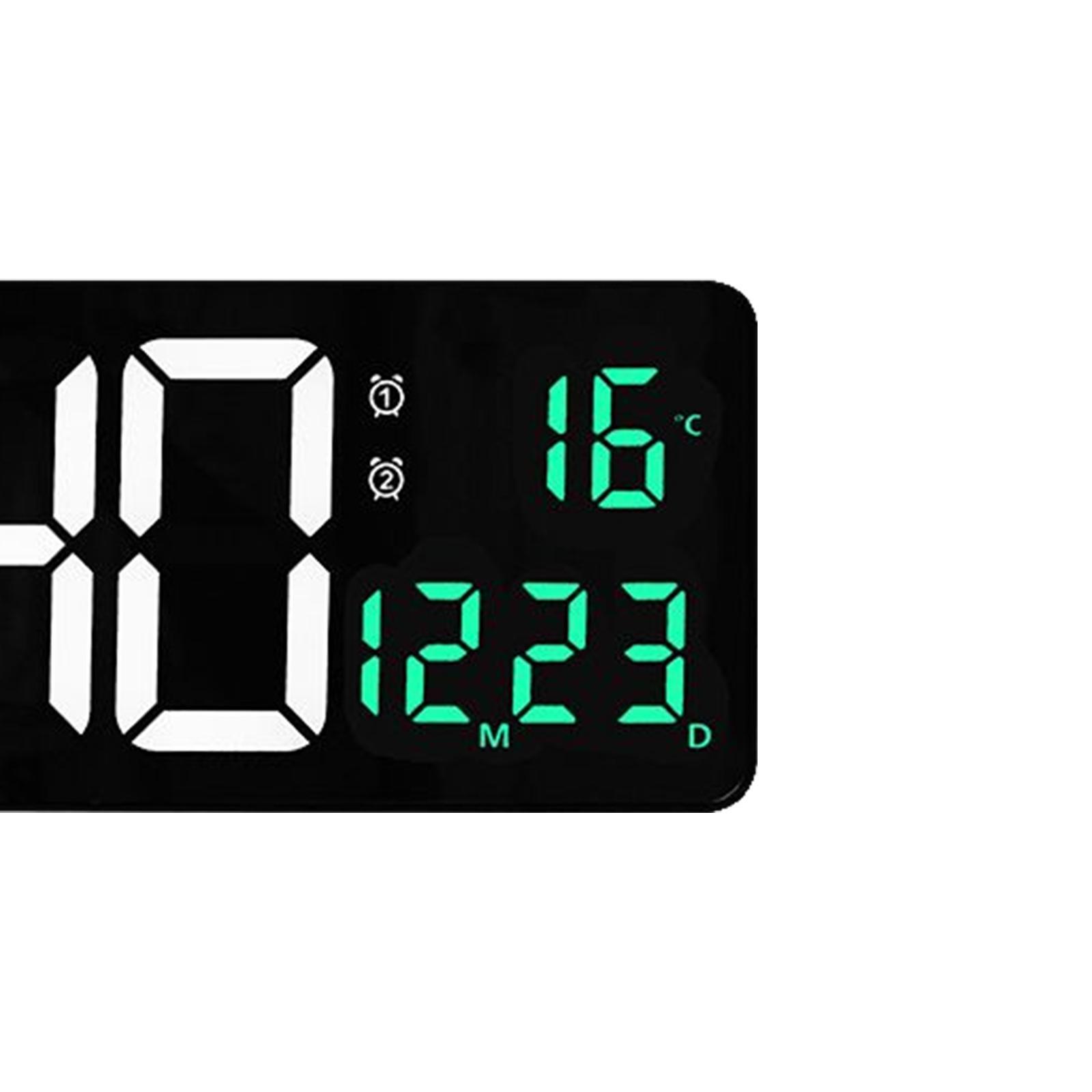 Digital Wall Clock, Date Temperature Week Display for Apartment Home Decor