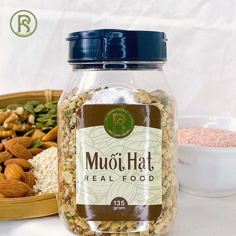 135G Muối Hạt Dinh Dưỡng Real Food - mix 6 loại hạt  là gia vị ăn liền rắc món ăn siêu ngon,..
