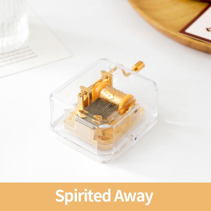 Hộp Nhạc Trong Suốt Thiết Kế Đáng Yêu Để Bàn Trang Trí DIY - GoldSpirited away