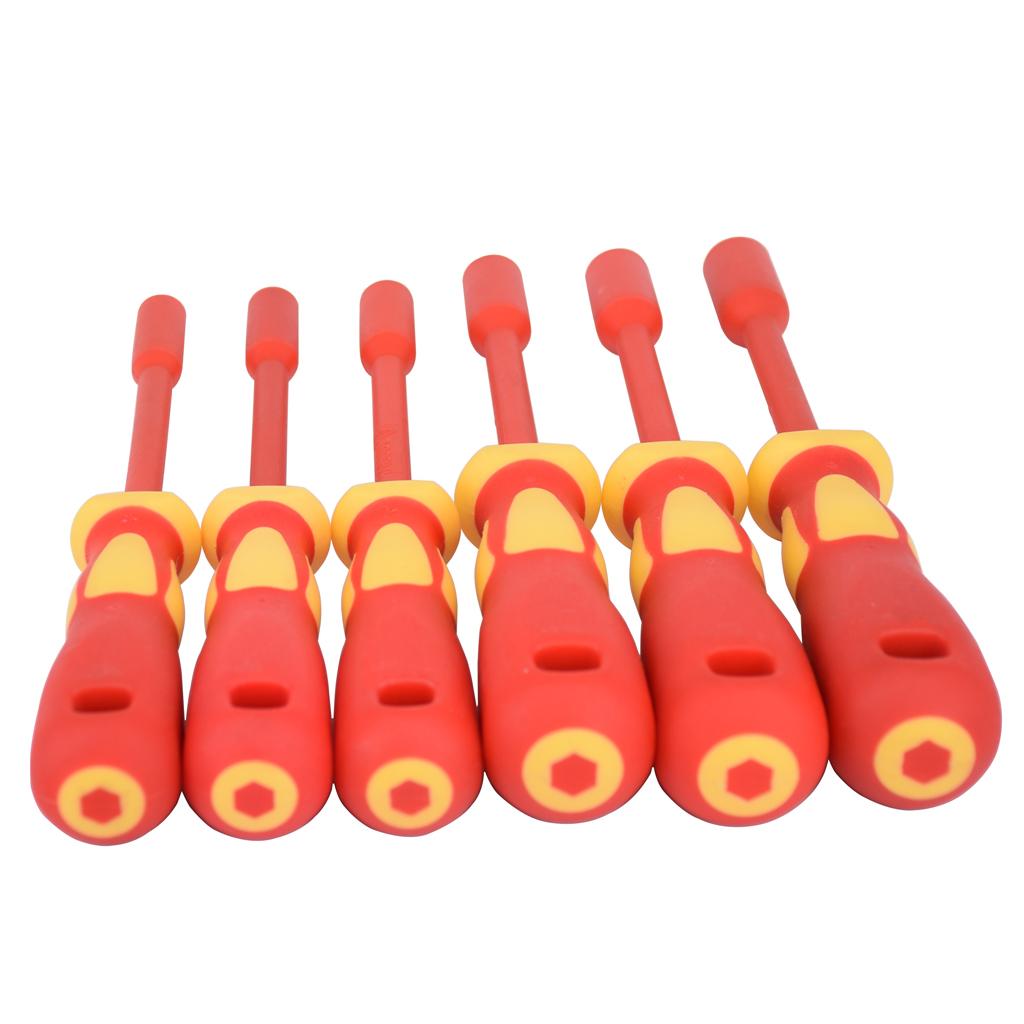 2pcs Steel Insulated Nut Driver Electric 1000V M8 M10 Hex Screwdriver for