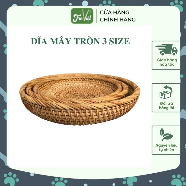 Dĩa mây đựng đồ - Dĩa mây guột decor trang trí - Rattan Plate